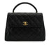 VINTAGE CHANEL MATELASSE HAND BAG BLACK LAMB SKIN GOLD HARDWARE 90342577