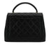 VINTAGE CHANEL MATELASSE HAND BAG BLACK LAMB SKIN GOLD HARDWARE 90342577