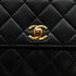 VINTAGE CHANEL MATELASSE HAND BAG BLACK LAMB SKIN GOLD HARDWARE 90342577