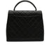 VINTAGE CHANEL MATELASSE HAND BAG BLACK LAMB SKIN SILVER HARDWARE 90347820