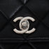 VINTAGE CHANEL MATELASSE HAND BAG BLACK LAMB SKIN SILVER HARDWARE 90347820