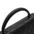 VINTAGE CHANEL MATELASSE HAND BAG BLACK LAMB SKIN SILVER HARDWARE 90347820