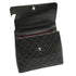 VINTAGE CHANEL MATELASSE HAND BAG BLACK LAMB SKIN SILVER HARDWARE 90347820