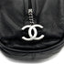 VINTAGE CHANEL MATELASSE HAND BAG BLACK LEATHER SILVER HARDWARE 90317186