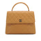 VINTAGE CHANEL MATELASSE HAND BAG CAMEL CAVIAR SKIN SILVER HARDWARE 90331403