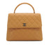 VINTAGE CHANEL MATELASSE HAND BAG CAMEL CAVIAR SKIN SILVER HARDWARE 90331403