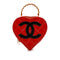 VINTAGE CHANEL MATELASSE HEART VANITY HAND BAG RED ENAMEL GOLD HARDWARE 90348445