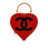VINTAGE CHANEL MATELASSE HEART VANITY HAND BAG RED ENAMEL GOLD HARDWARE 90348445