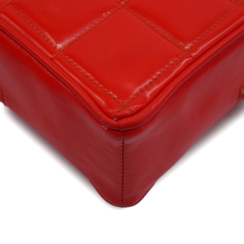 VINTAGE CHANEL MATELASSE HEART VANITY HAND BAG RED ENAMEL GOLD HARDWARE 90348445