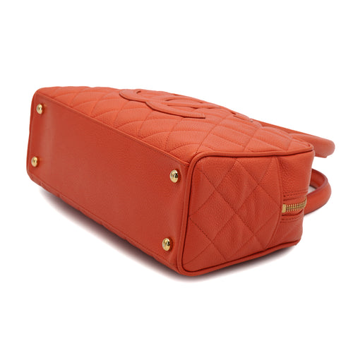 VINTAGE CHANEL MATELASSE MINI BOSTON BAG ORANGE CAVIAR SKIN GOLD HARDWARE 90331809