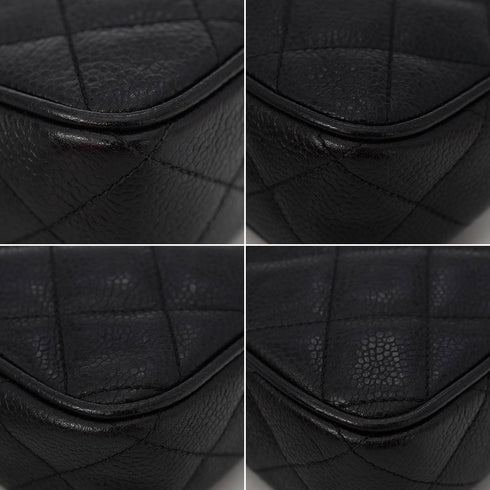 VINTAGE CHANEL MATELASSE MINI CHAIN SHOULDER BAG BLACK CAVIR SKIN GOLD HARDWARE 90341886
