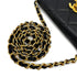 VINTAGE CHANEL MATELASSE OCTAGON CHAIN SHOULDER BAG BLACK LAMB SKIN GOLD HARDWARE 90322923