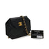 VINTAGE CHANEL MATELASSE OCTAGON CHAIN SHOULDER BAG BLACK LAMB SKIN GOLD HARDWARE 90322923