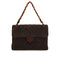 VINTAGE CHANEL MATELASSE PLASTIC CHAIN HAND BAG BROWN SUEDE GOLD HARDWARE 90326855
