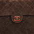 VINTAGE CHANEL MATELASSE PLASTIC CHAIN HAND BAG BROWN SUEDE GOLD HARDWARE 90326855
