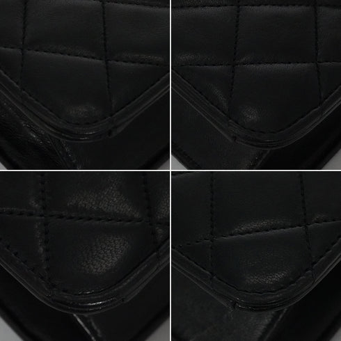 VINTAGE CHANEL MATELASSE PUSH LOCK CHAIN SHOULDER BAG BLACK LAMB SKIN GOLD HARDWARE 90348203