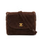 VINTAGE CHANEL MATELASSE SHOULDER BAG BROWN SUEDE GOLD HARDWARE 90343236
