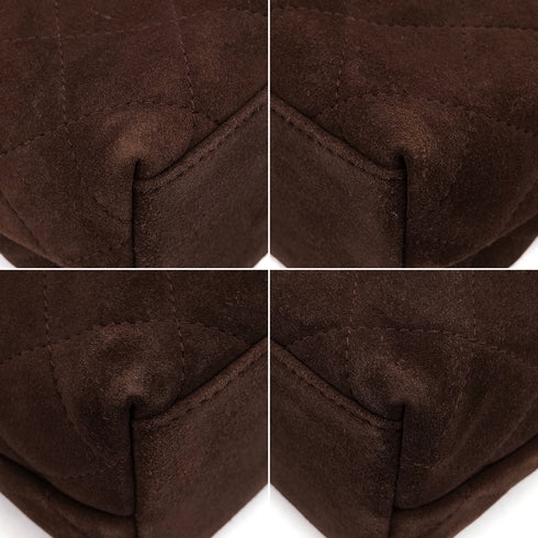 VINTAGE CHANEL MATELASSE SHOULDER BAG BROWN SUEDE GOLD HARDWARE 90343236