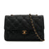 VINTAGE CHANEL MATELASSE STITCH CHAIN SHOULDER BAG BLACK LAMB SKIN GOLD HARDWARE 90322926
