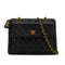 VINTAGE CHANEL MATELASSE TURN LOCK CHAIN SHOULDER BAG BLACK CAVIAR SKIN GOLD HARDWARE 90339974