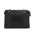 VINTAGE CHANEL MATELASSE TURN LOCK CHAIN SHOULDER BAG BLACK CAVIAR SKIN GOLD HARDWARE 90339974