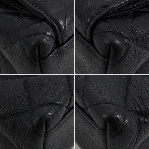 VINTAGE CHANEL MATELASSE TURN LOCK CHAIN SHOULDER BAG BLACK CAVIAR SKIN GOLD HARDWARE 90339974