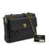 VINTAGE CHANEL MATELASSE TURN LOCK CHAIN SHOULDER BAG BLACK CAVIAR SKIN GOLD HARDWARE 90339974