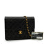 VINTAGE CHANEL MATELASSE TURN LOCK CHAIN SHOULDER BAG BLACK LAMB SKIN GOLD HARDWARE 90348246