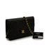 VINTAGE CHANEL MATELASSE TURN LOCK CHAIN SHOULDER BAG BLACK LAMB SKIN GOLD HARDWARE 90348422