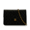 VINTAGE CHANEL MATELASSE TURN LOCK CHAIN SHOULDER BAG BLACK LAMB SKIN GOLD HARDWARE 90348422