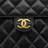 VINTAGE CHANEL MATELASSE TURN LOCK CHAIN SHOULDER BAG BLACK LAMB SKIN GOLD HARDWARE 90348422