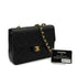 VINTAGE CHANEL MATELASSE TURN LOCK CHAIN SHOULDER BAG BLACK LAMB SKIN GOLD HARDWARE 90350374