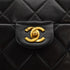 VINTAGE CHANEL MATELASSE VANITY CHAIN HAND BAG BLACK LAMB SKIN GOLD HARDWARE 90341897
