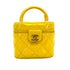 VINTAGE CHANEL MATELASSE VANITY HAND BAG YELLOW ENAMEL GOLD HARDWARE 90313408