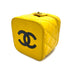 VINTAGE CHANEL MATELASSE VANITY HAND BAG YELLOW ENAMEL GOLD HARDWARE 90313408