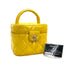 VINTAGE CHANEL MATELASSE VANITY HAND BAG YELLOW ENAMEL GOLD HARDWARE 90313408