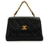 VINTAGE CHANEL MATERASSE CHAIN SHOULDER BAG BLACK LAMB SKIN GOLD HARDWARE 90340149