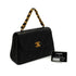 VINTAGE CHANEL MATERASSE CHAIN SHOULDER BAG BLACK LAMB SKIN GOLD HARDWARE 90340149