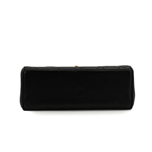 VINTAGE CHANEL MATERASSE CHAIN SHOULDER BAG BLACK LAMB SKIN GOLD HARDWARE 90340149