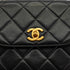 VINTAGE CHANEL MATERASSE CHAIN SHOULDER BAG BLACK LAMB SKIN GOLD HARDWARE 90340149