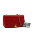 VINTAGE CHANEL MATERASSE FULL FLAP CHAIN SHUOLDER BAG RED LAMB SKIN GOLD HARDWARE 90346116