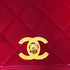 VINTAGE CHANEL MATERASSE FULL FLAP CHAIN SHUOLDER BAG RED LAMB SKIN GOLD HARDWARE 90346116