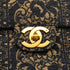 VINTAGE CHANEL MAXI 34 CHAIN SHOULDER BAG BLACK JACQUARD GOLD HARDWARE 90328694