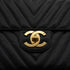 VINTAGE CHANEL MAXI CHEVRON V STITCH BLACK CHAIN SHOULDER BAG CAVIAR SKIN GOLD HARDWARE 90333754