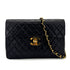 VINTAGE CHANEL MAXI MATELASSE 34 CHAIN SHOULDER BAG BLACK LAMB SKIN GOLD HARDWARE 90318289