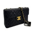 VINTAGE CHANEL MAXI MATELASSE 34 CHAIN SHOULDER BAG BLACK LAMB SKIN GOLD HARDWARE 90318289