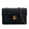 VINTAGE CHANEL MAXI MATELASSE 34 CHAIN SHOULDER BAG BLACK LAMB SKIN GOLD HARDWARE 90321152