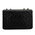 VINTAGE CHANEL MAXI MATELASSE 34 CHAIN SHOULDER BAG BLACK LAMB SKIN GOLD HARDWARE 90321152