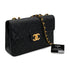 VINTAGE CHANEL MAXI MATELASSE 34 CHAIN SHOULDER BAG BLACK LAMB SKIN GOLD HARDWARE 90322910