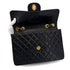VINTAGE CHANEL MAXI MATELASSE 34 CHAIN SHOULDER BAG BLACK LAMB SKIN GOLD HARDWARE 90323455